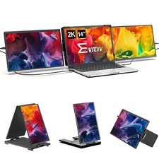 14" Laptop Monitor Extender 2K QHD IPS LCD Laptop Screen Extender Dual Display