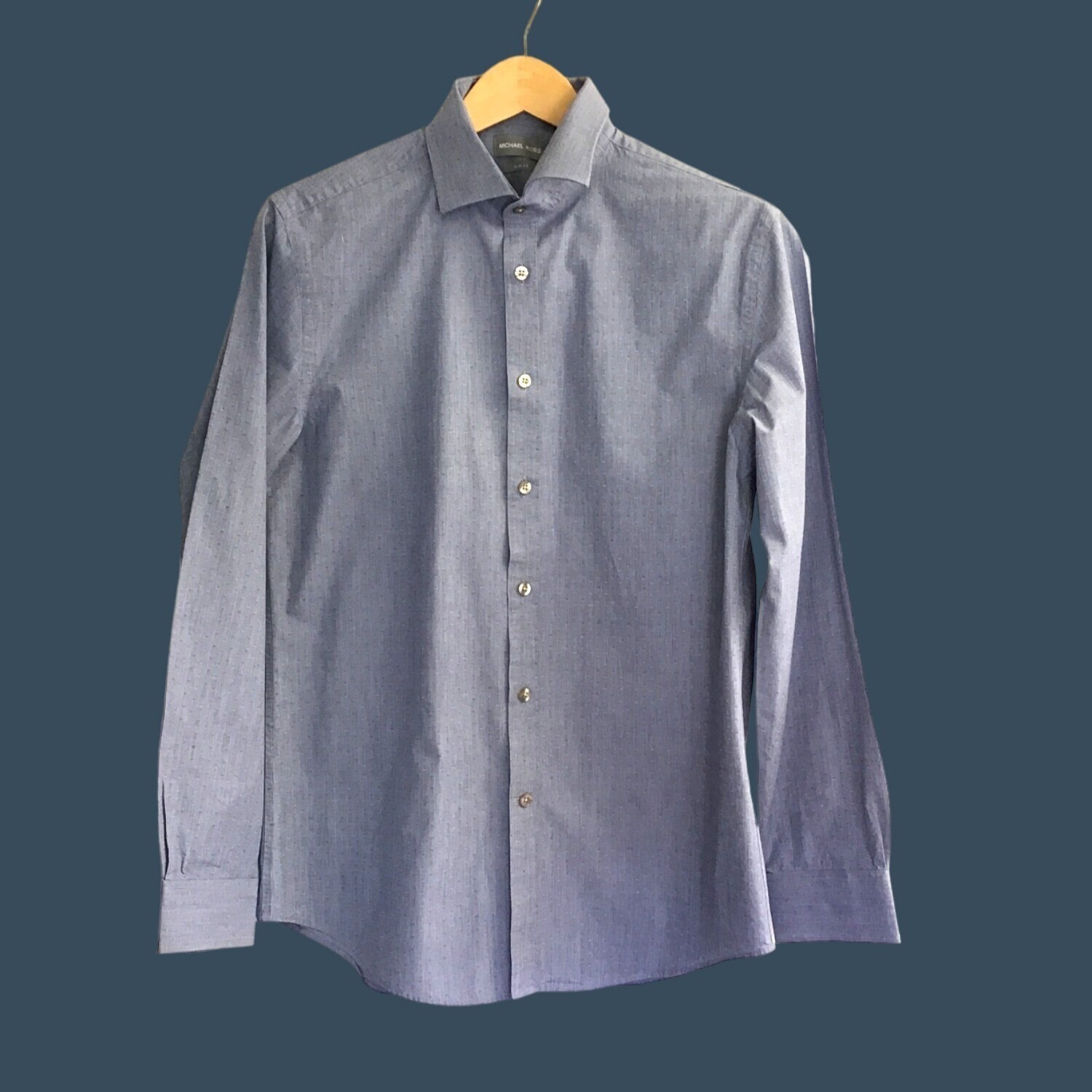 MICHAEL KORS- SOLID Button-Down Shirt Men's Neck Sz15.5 Business Casual- MEDIUM