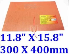 11.8" X 15.8" 300 X 400mm 900W 3M 3D Printer HeatBed Build Plate Silicone Heater