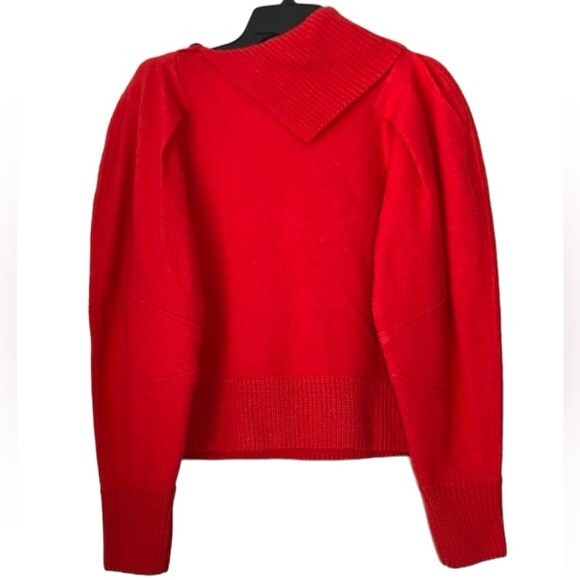 Ulla Johnson Womens Red 100percent Merino Wool Riley Puff Sleeve Pullover Sweater S image 10