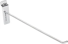 50 Chrome 12" Slatwall Peg Hooks Slat Wall Retail Display 6mm Diameter Tubing