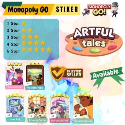 Monopoli Go Sticker 1-5 Star  Artful Tales Album  INSTAN DELIVERY  