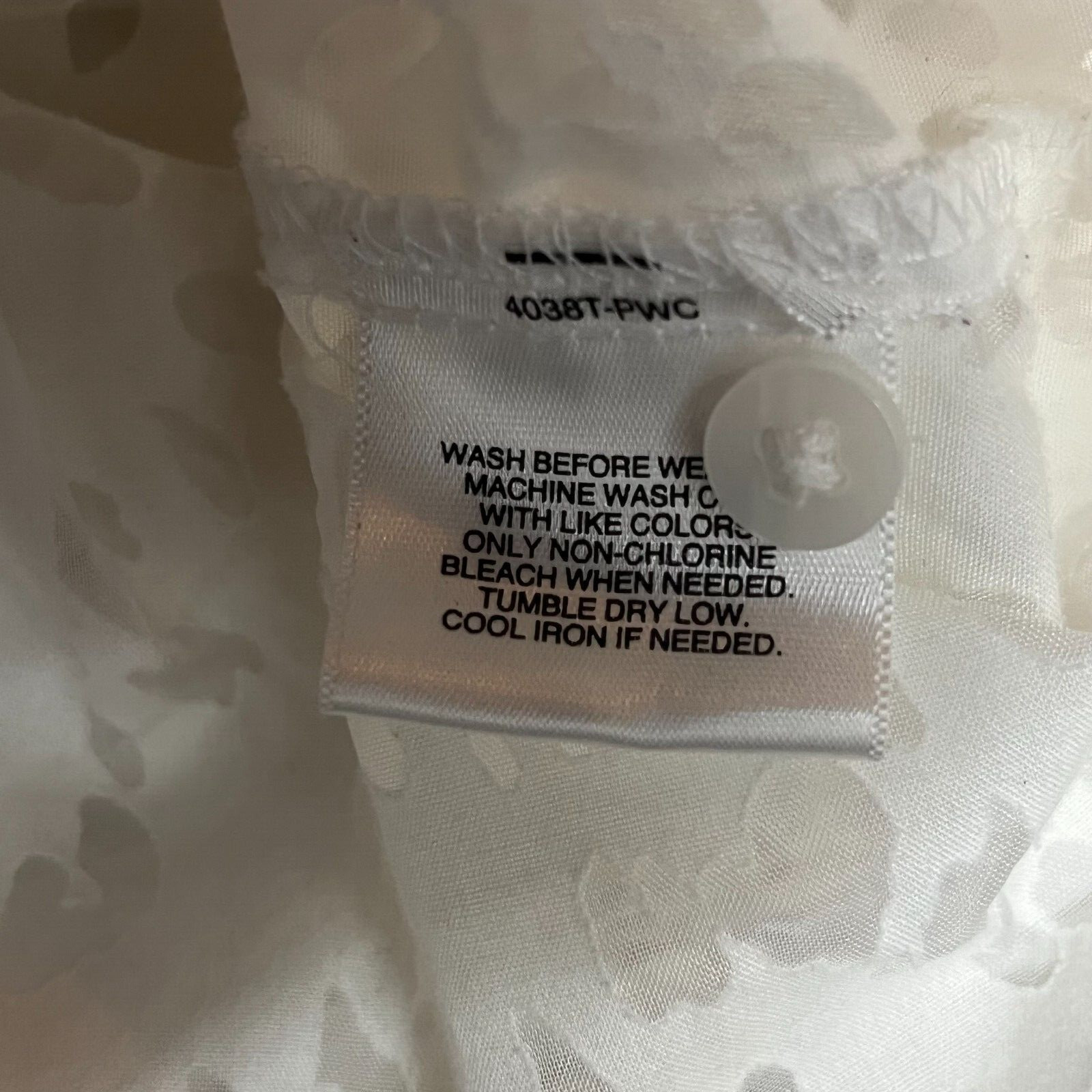 Attention Womens White Sheer Blouse Short Sleeve Elastic Waist Size XL