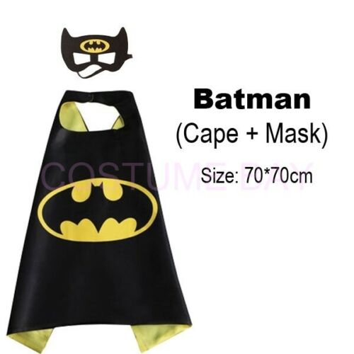 New Kids Batman Superhero Cape Mask Set Unisex Frozen Halloween Catboy Costume - Afbeelding 1 van 22