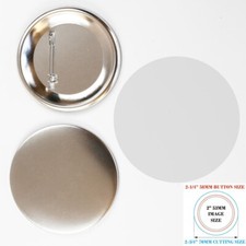 2-1/4" 58mm Badge Metal Base Metal Pin Back Button Parts 100 Sets/Pack