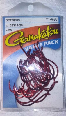 Gamakatsu 02314-25 Red  4/0 Octopus Hook