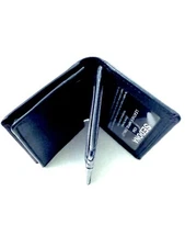 SEDONA® RFID BUSINESS CARD CASE WITH CENTER FLAP, GUSSET FOR CARDS, ID WINDOW