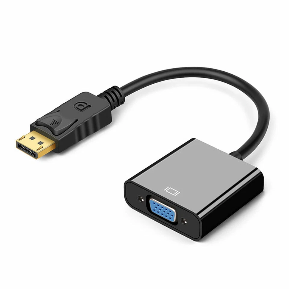 Displayport > VGA Adapter / DP Stecker > VGA Buchse PC TV Kabel Konverter 15cm  - Bild 2 von 4