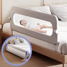 Toddler Bed Rail for Baby - Adjustable Heights Foldable Bedrail Extra Tall 59"