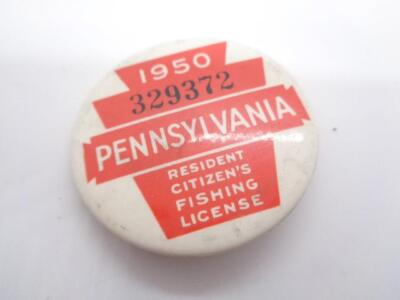 Vntage Pennsylvana Fshng Lcense Pn Pnback Button 1944 As s | eBay