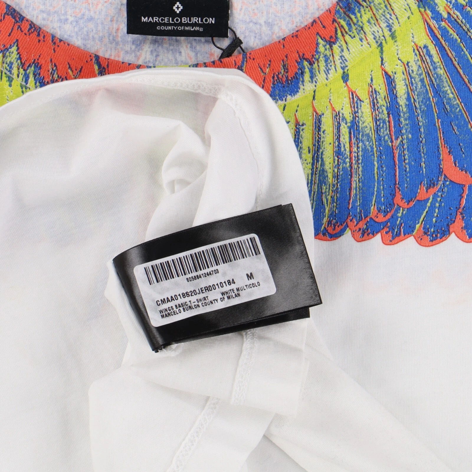 T shirt Marcelo Burlon bianca multicolore ali Taglia M SS20 $320