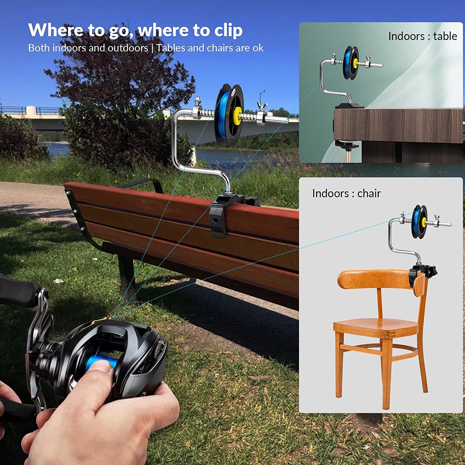 THKFISH Fishing Line Spooler Fishing Line Winder Spooler Fishing Line