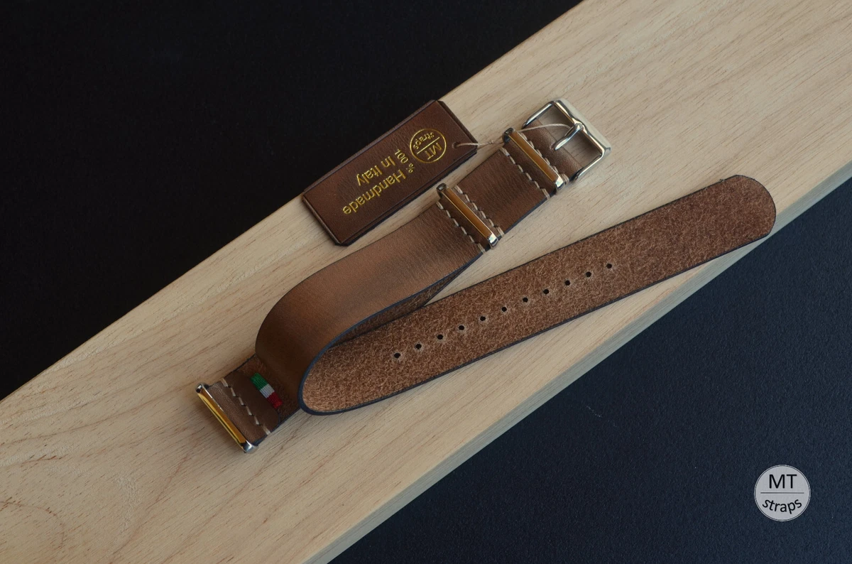 BRACELET 14MM CUIR LISSE MARRON