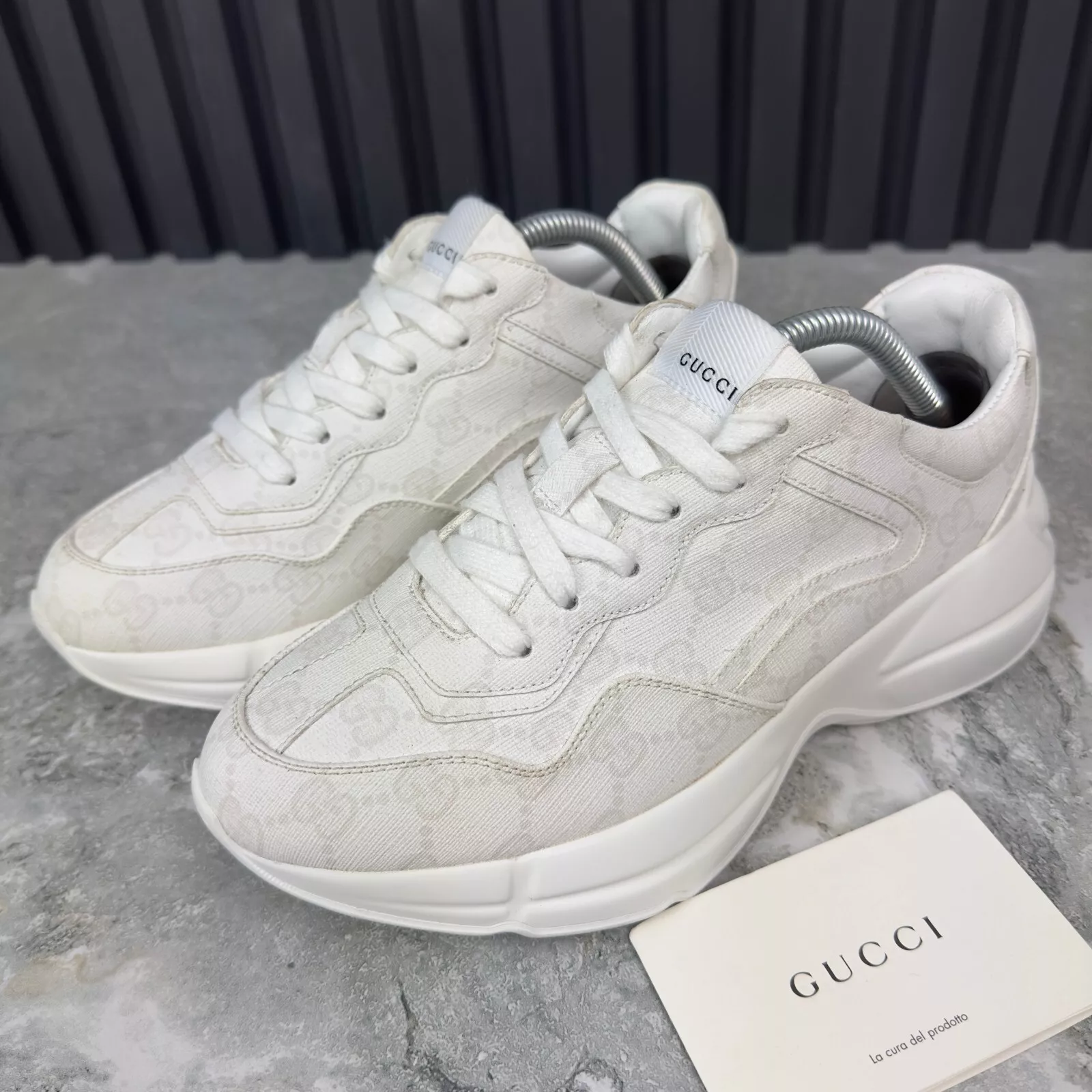 Baskets Gucci Rhyton GG monogramme cuir blanc 8 US ou *