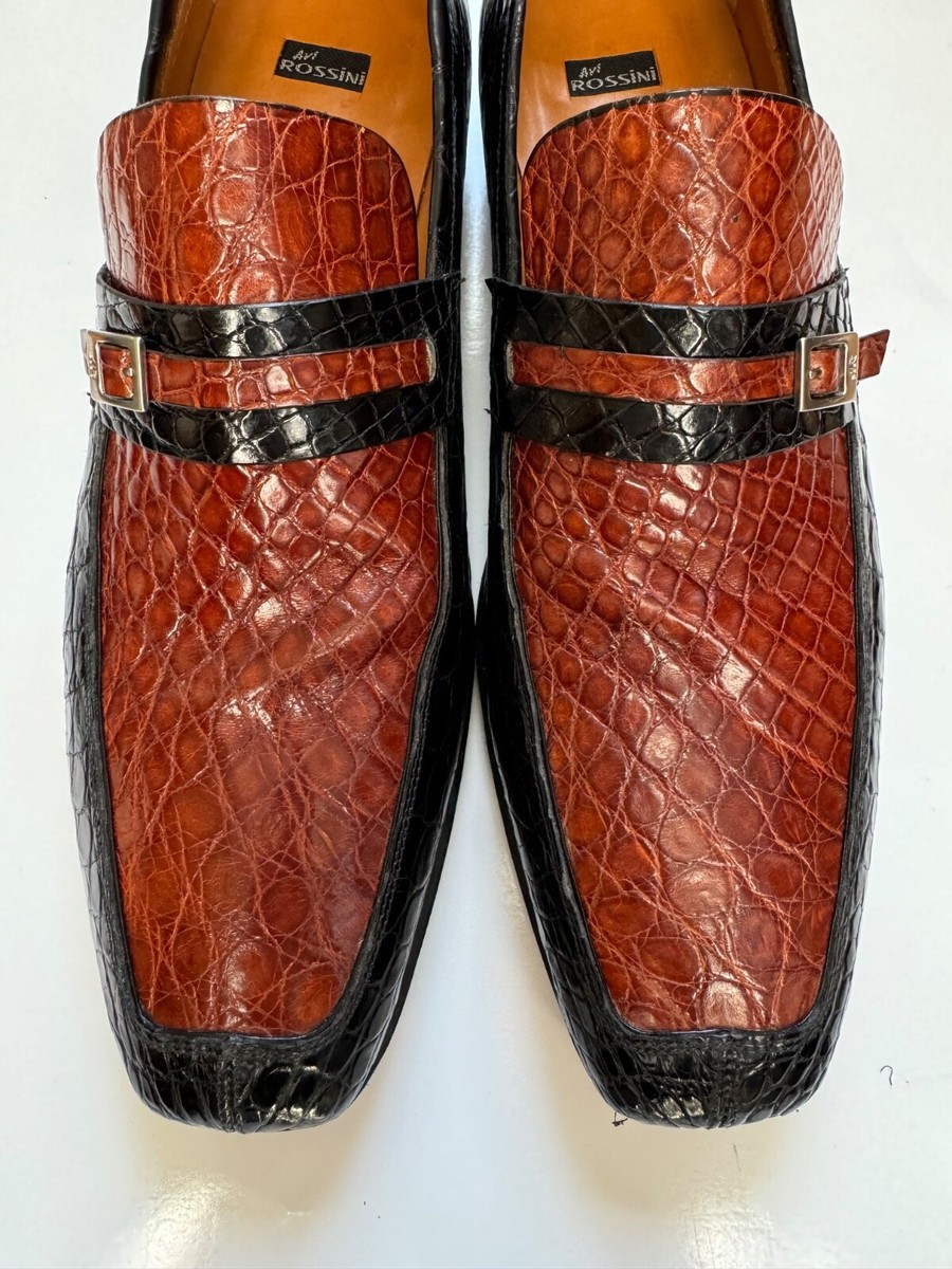 $1695 Men Avi Rossini Stefano Ricci Crocodile Exotic Leather 