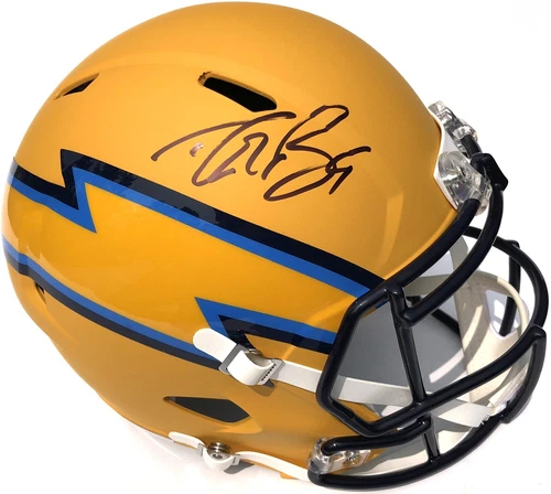 DREW BREES #9 SIGNED SAN DIEGO CHARGERS AMP REPLICA FOOTBALL HELMET PSA/DNA