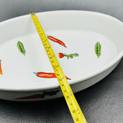 Vintage Ceramic Seafood Casserole Pasta Baking Dish 13” Veggie Vegetable Design - Picture 9 of 9