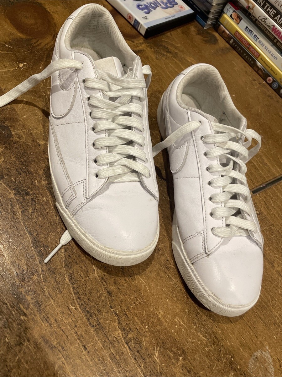 nike blazer trainers in all white