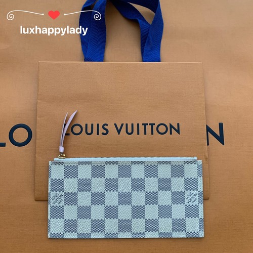 LOUIS VUITTON Felicie Pochette Zip Coin Wallet Pouch Damier Azur GIFT BAG |  eBay