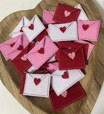 VALENTINE’S DAY Decor Felt Heart Love Envelopes Notes Filler Table Scatter 30 pc