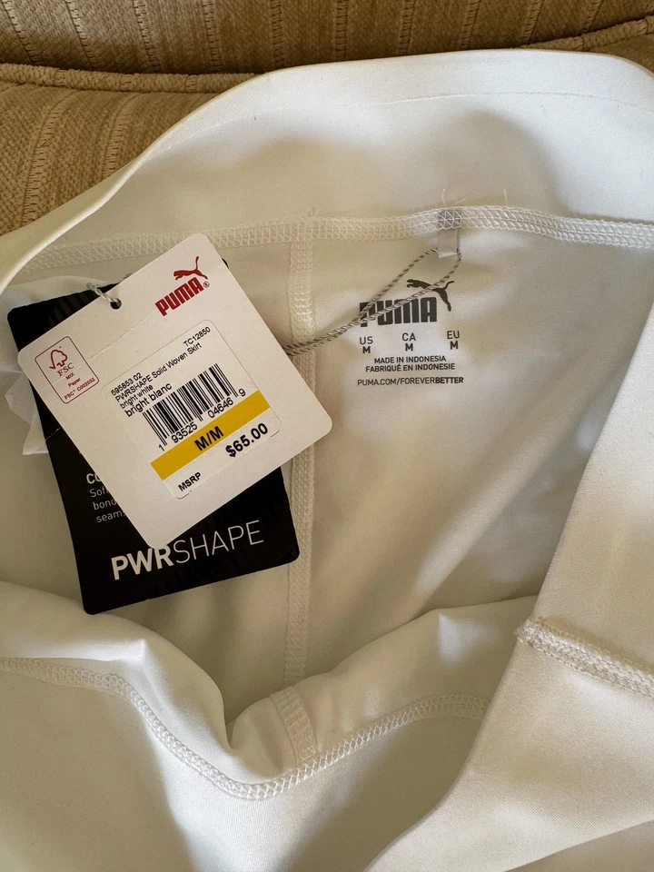 Falda Puma Mujer Mediana Blanca Forma PWR Tenis Golf Elastizada Atlética Nuevas Etiquetas Foto 2 de 4