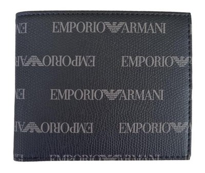 EMPORIO ARMANI Herren-Geldbörse aus schwarzem Öko-Leder Y4R168 HI41E 81073