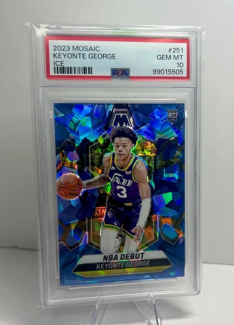 2023-24 Panini Mosaic NBA Debut Keyonte George #251 Ice Prizm /125 (RC) PSA 10