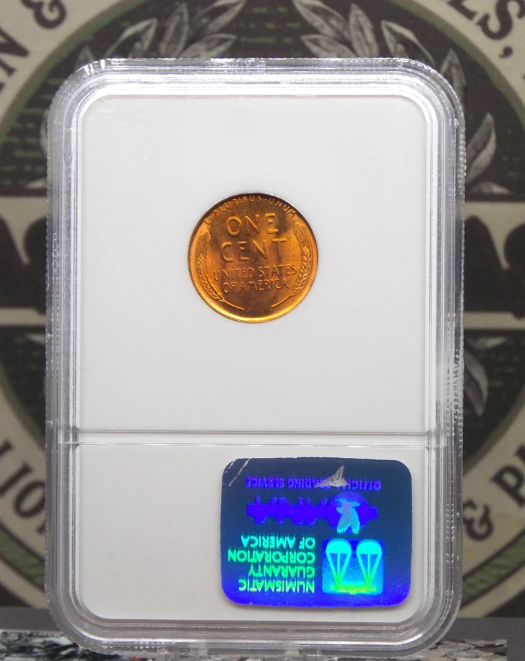 1939 "P" Lincoln WHEAT Cent Penny 1c NGC MS66 RD #006 **RED** BU Unc ECC&C, Inc. - Image 4 of 4