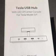 USB Hub/Splitter Box with LED Display for Tesla Model 3/Y Center Console, Black