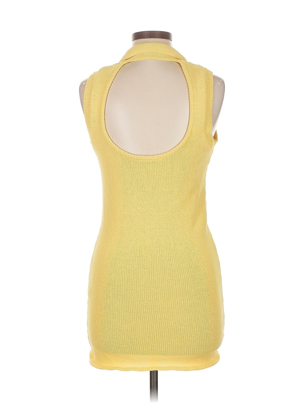 Zara Women Yellow Sweater Vest M thumbnail 2