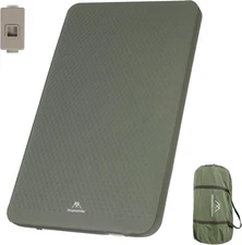 Self Inflating Sleeping Pad with Electric Pump, 4" Ultra-Thick Memory Foam Campi