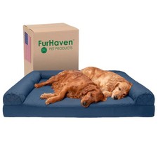Furhaven Orthopedic Dog Bed for Large Dogs w/ Removable Bolsters  Washable C...