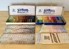 2- Grumbacher Finest Soft Pastels 30 Half-Length Assortment No. 00/C Box Of 30