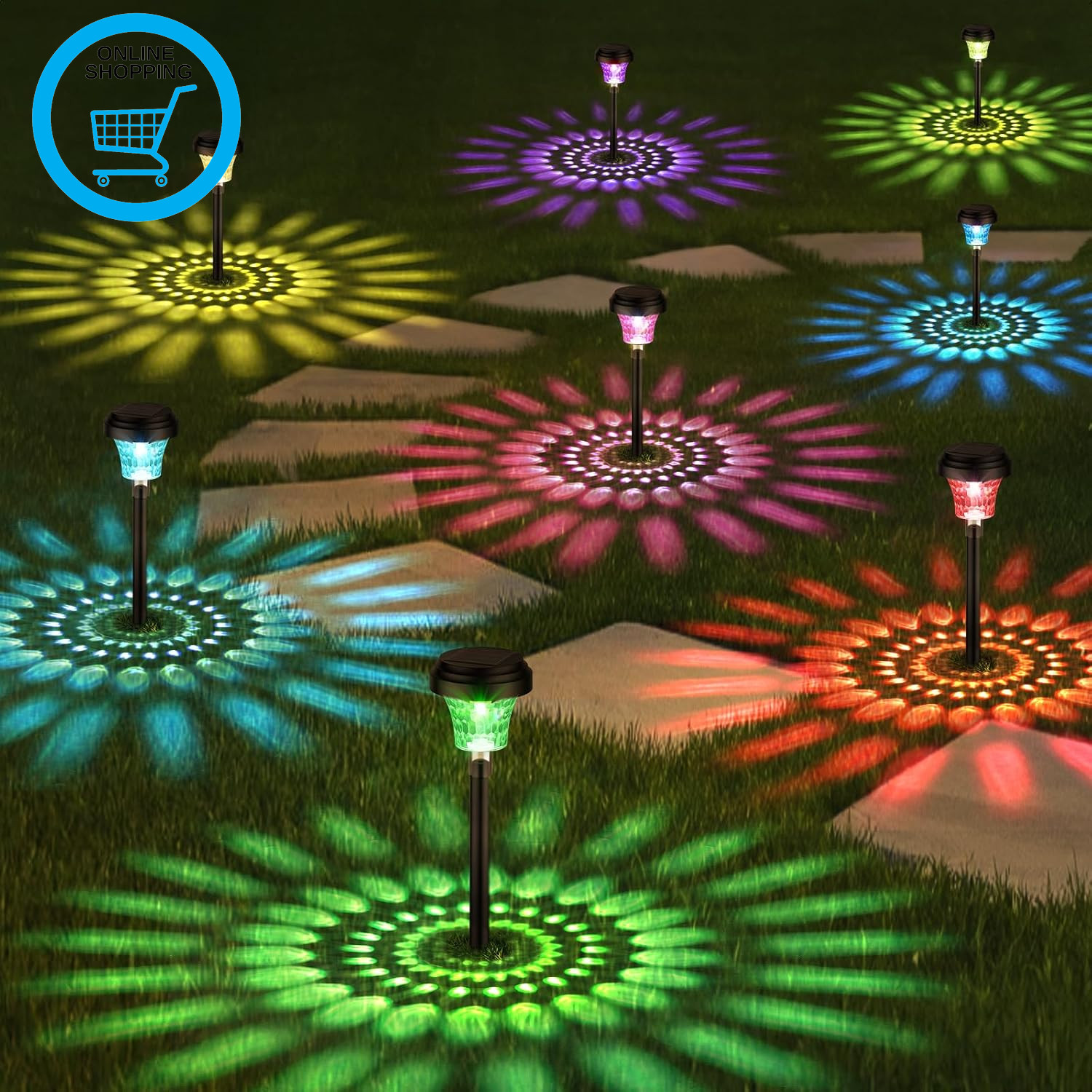 Garden Lights Solar Powered Waterproof,8 Pack Solar Lights Outdoor Garden Stake