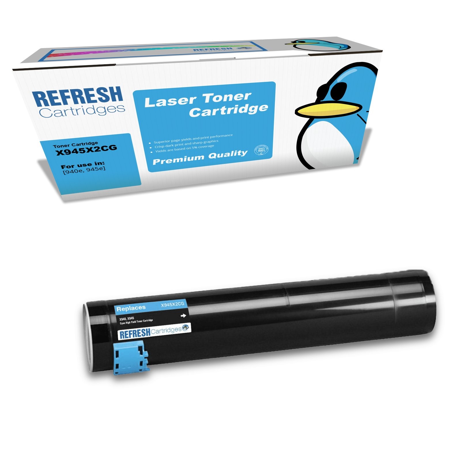 Refresh Cartridges Cyan X945X2CG Toner Compatible With Lexmark Printers