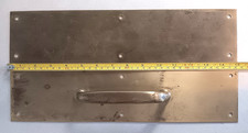 PAR DE 15 PULGADAS VINTAGE. PUERTA DE LATÓN TIRADOR TIRADOR PLACA DE EMPUJE PÁTINA 15" X 3.5"