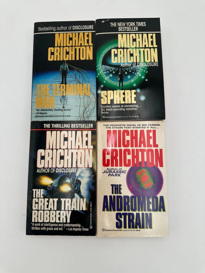 Vintage Michael Crichton Classic Thrillers 4 Book Box Set Andromeda Terminal ++ - Image 2 of 4