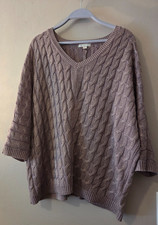 Women's New York  Co 3/4 Sleeve Sweater Size XL Metallic Gold Shimmer 