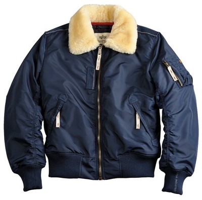 Alpha Industries Bomberjacke Injector III aus 2Tone Nylon strapazierfähig Blau S