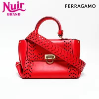 Salvatore Ferragamo Gancini Leather Sofia Handbag Red
