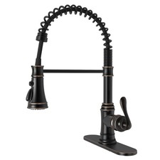 BWE Brass Body ORB Spring Pull Down Kitchen Faucet For Farmhouse RV Bar 4553-ORB