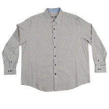 Tasso Elba Shirt Mens XL Windowpane Check Button Up Long Sleeve Dress Shirt