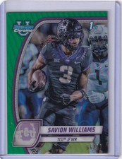 2024 Bowman Chrome University Savion Williams Green Refractor /99 #160