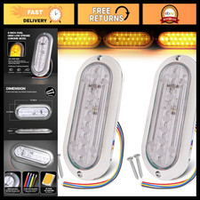 6 Amber Oval Led Strobe Lights - 21 Leds Highlowflash Modes Chrome Bezel 1 6 Amber Oval Led Strobe Lights - 21 Leds Highlowflash Modes Chrome Bezel 1