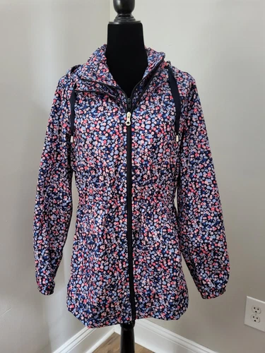 Giacca impermeabile KATE SPADE NEW YORK stampa floreale impacchettabile taglia S spedizione gratuita