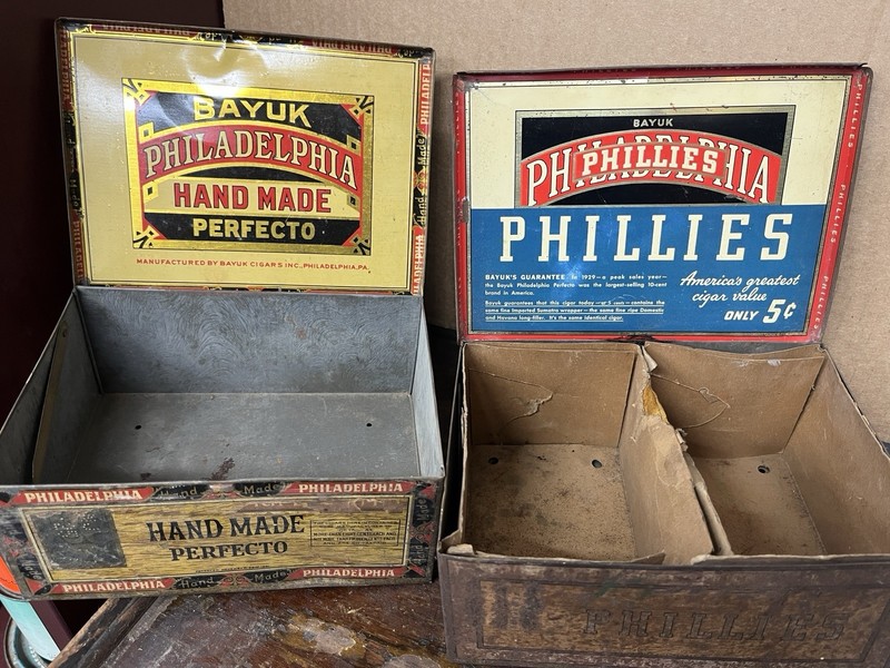 Bayuk Philadelphia Cigar Boxes Perfecto & Phillies 5c