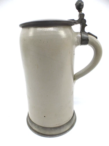 Antique 2L Beer Mug Stoneware KING 3 Circa 1880