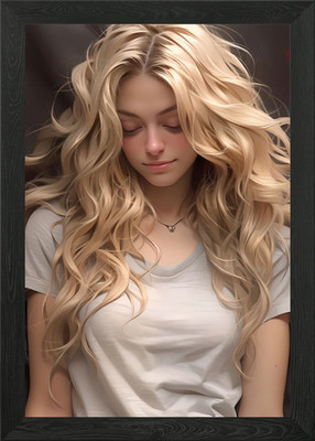 Entzückendes blondes Mädchen gerahmtes Wandbild Poster Leinwanddruck Bild