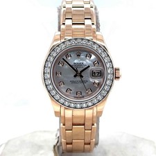 Rolex Datejust Pearlmaster 29mm 18k RoseGold MOP Diamond Dial/Bezel Ladies 80285