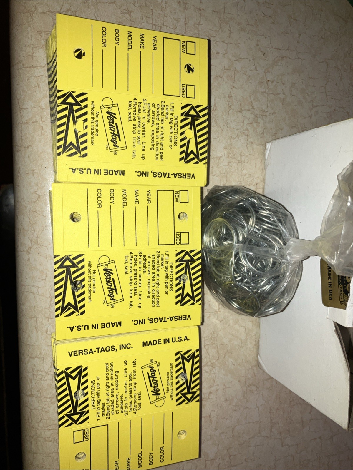 Versa-Tags Car Dealer 175 Key Tags Self Laminating With Metal Rings